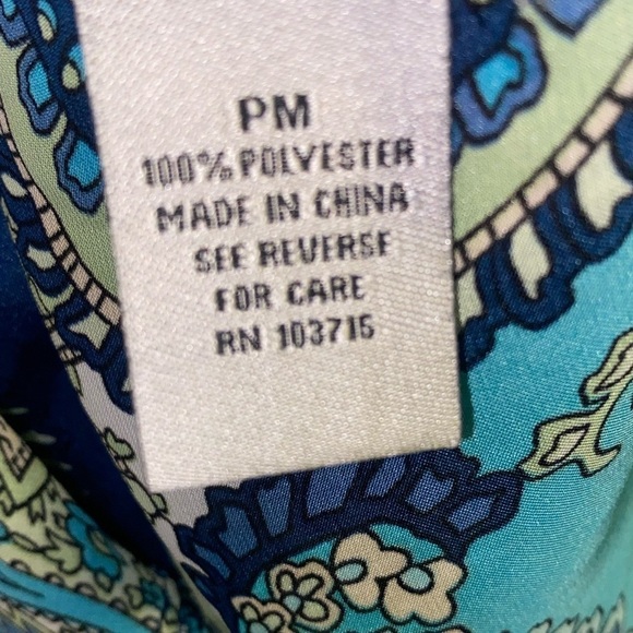 Larry Levine Paisley Print Sleeveless Silky Top Size Petite Medium - Picture 4 of 8